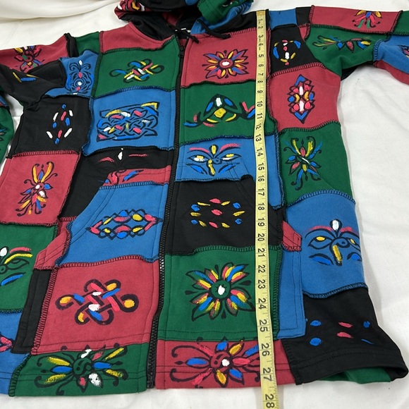Himalayan Gifts Patchwork Zip-Up Hoodie Size Medium - Picture 10 of 15